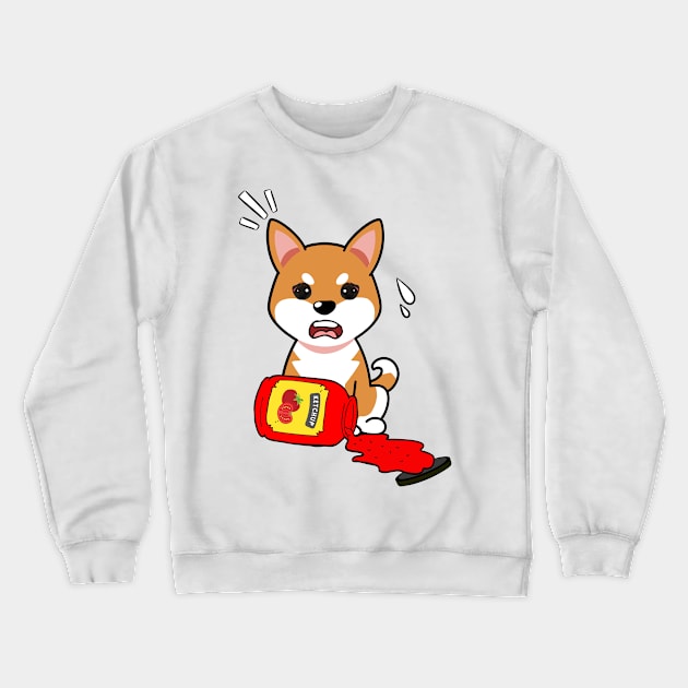 Funny orange dog spilled tomato ketchup Crewneck Sweatshirt by Pet Station